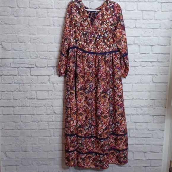 MODCLOTH Ravishing Matters Floral Maxi Dress 1X NEW - Picture 9 of 10